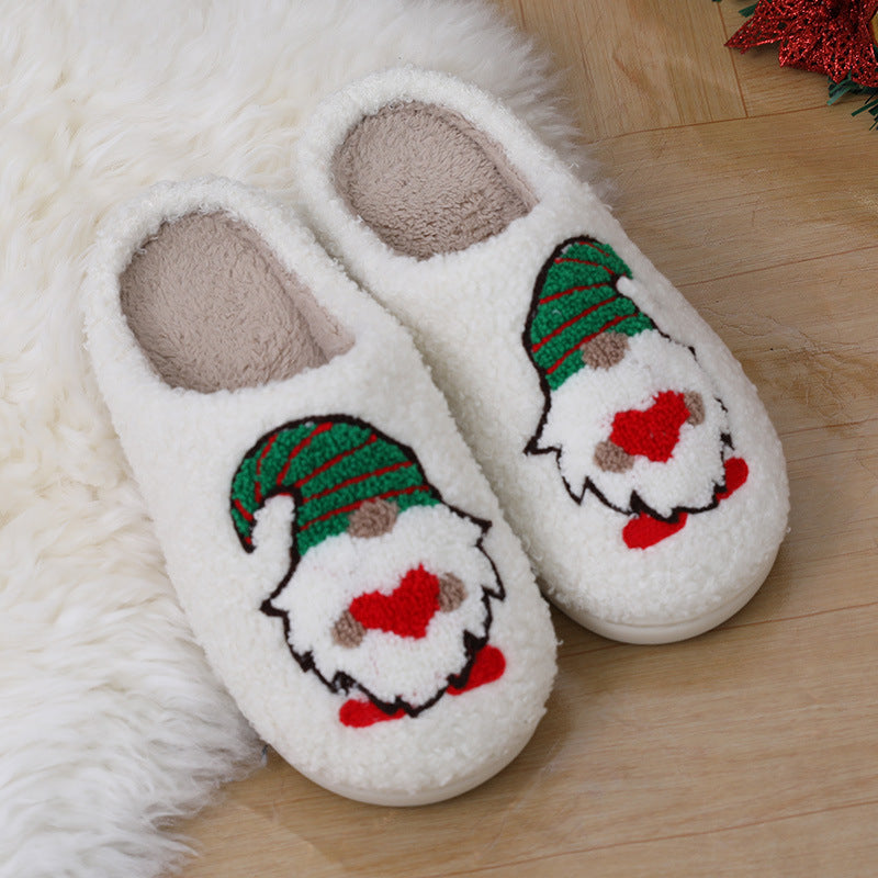 Cute Cartoon Santa Claus Home Slippers Couple Indoor Floor Bedroom Slipper Christmas Warm Shoes Women Men