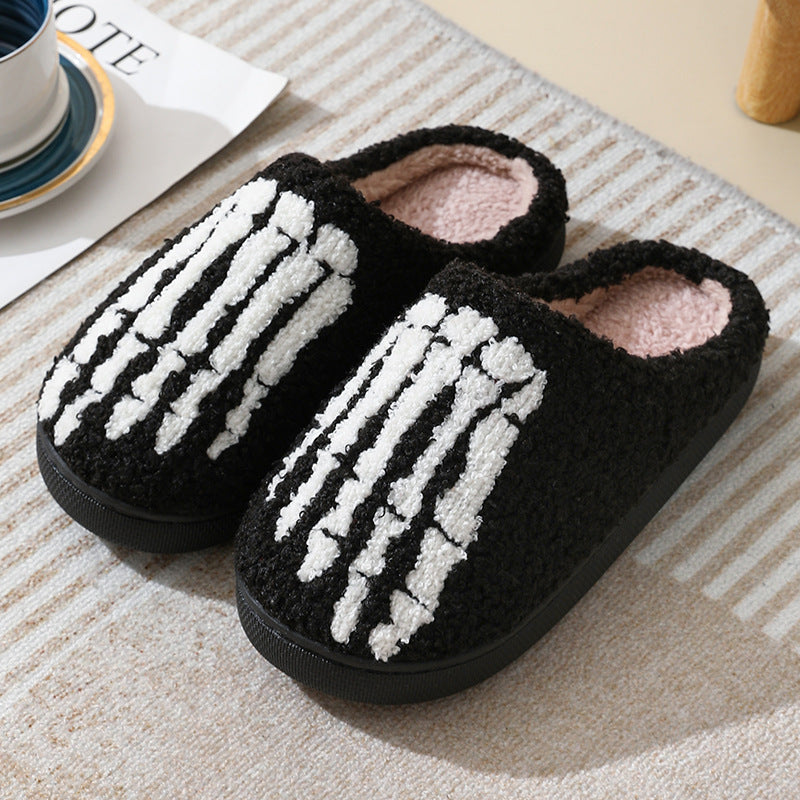 Halloween Print Slippers Warm Winter Slippers For Men Women Couple Home Shoes Indoor Cotton Slippers